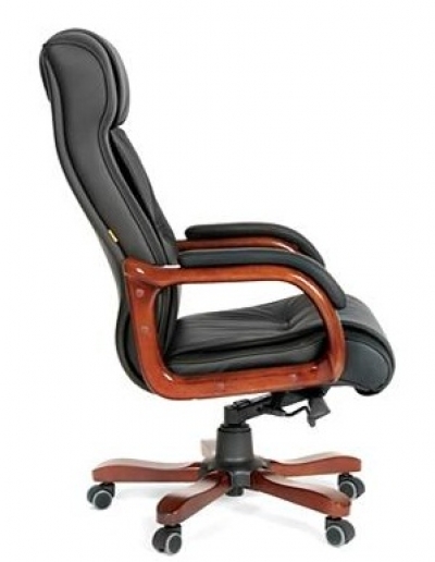 Кресло для руководителя CH-653 натуральные кожа-дерево
