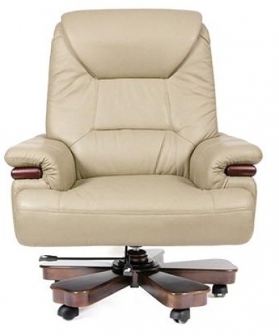 Кресло руководителя Кожа COW белая CH 407 монолит